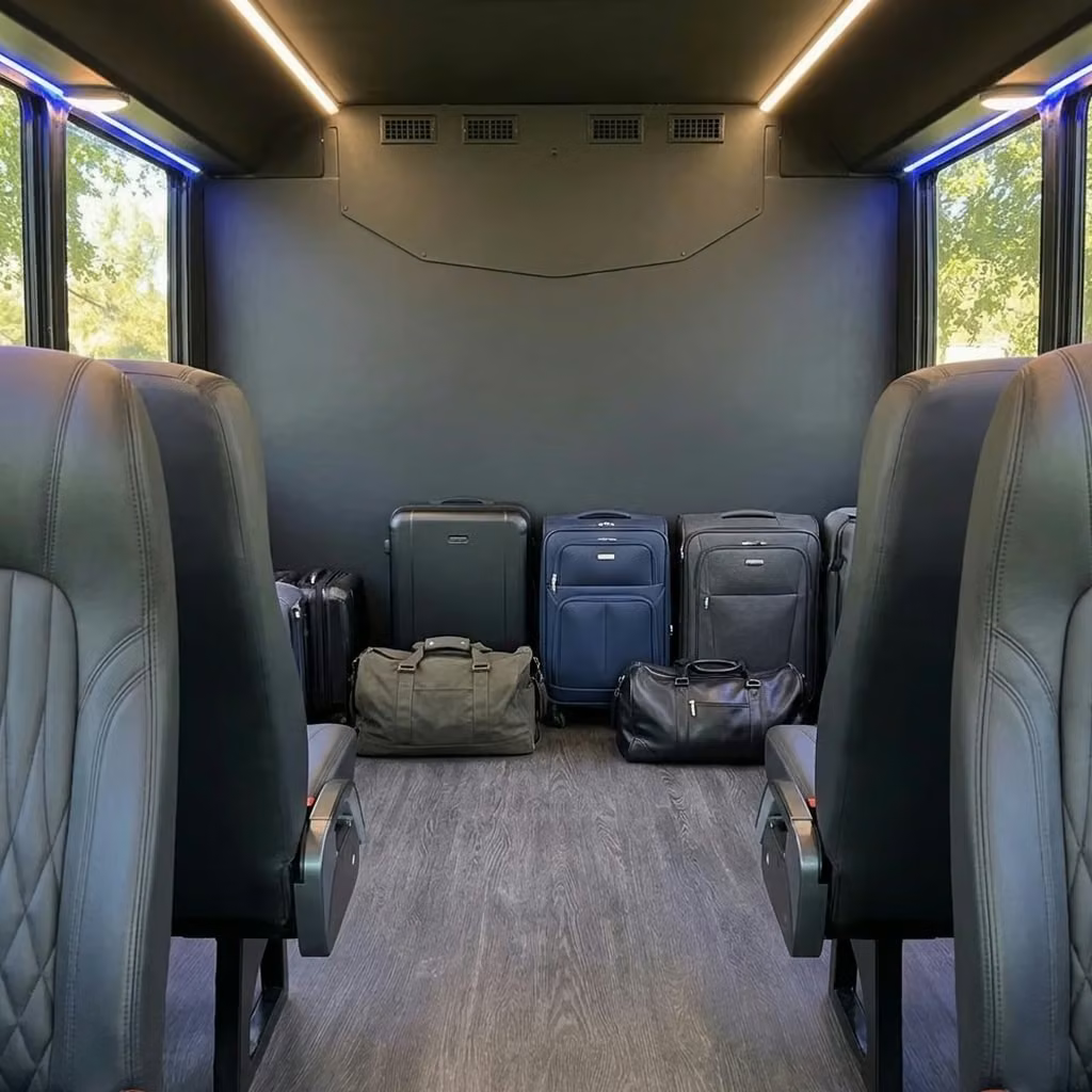 torrington 20 passenger minibus luggage area