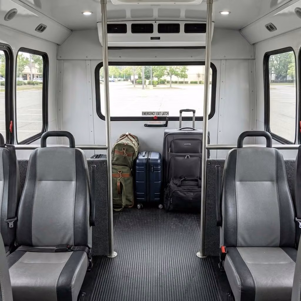 torrington 28 passenger minibus luggage area