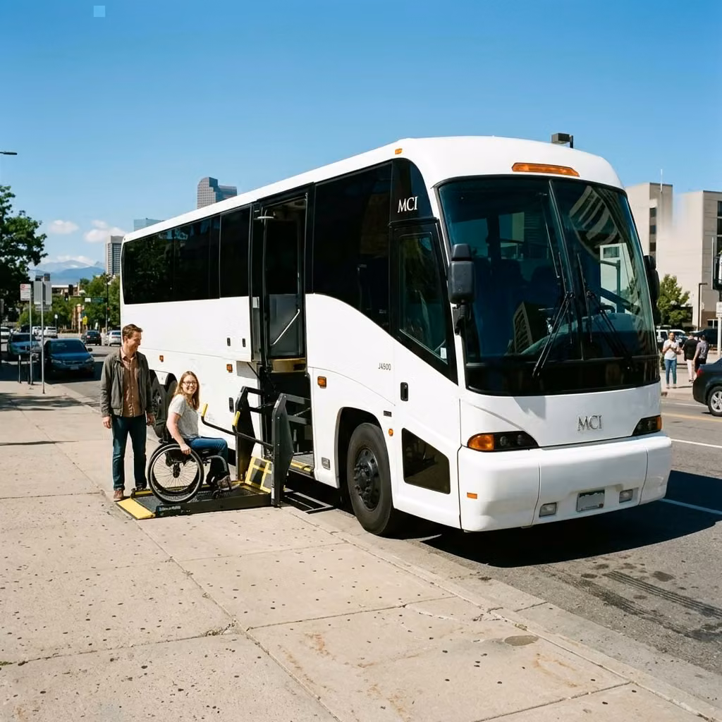 torrington 56 passenger charter bus wheelchair lift