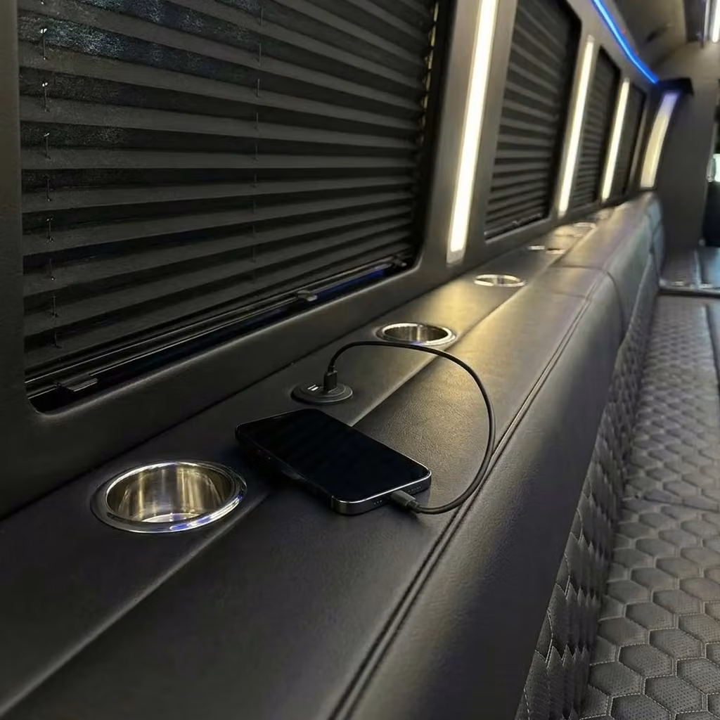 torrington party bus usb charging