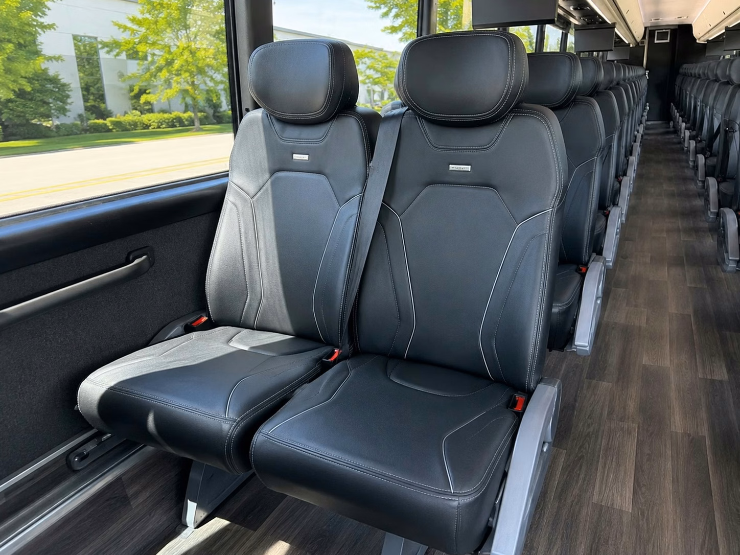 56 passenger charter bus inside
